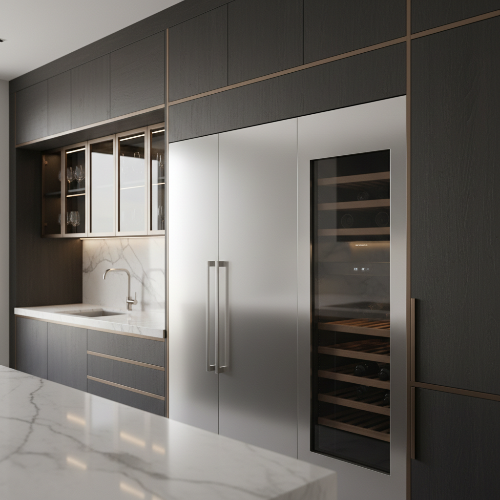 High-end kitchen appliances and wine cooler